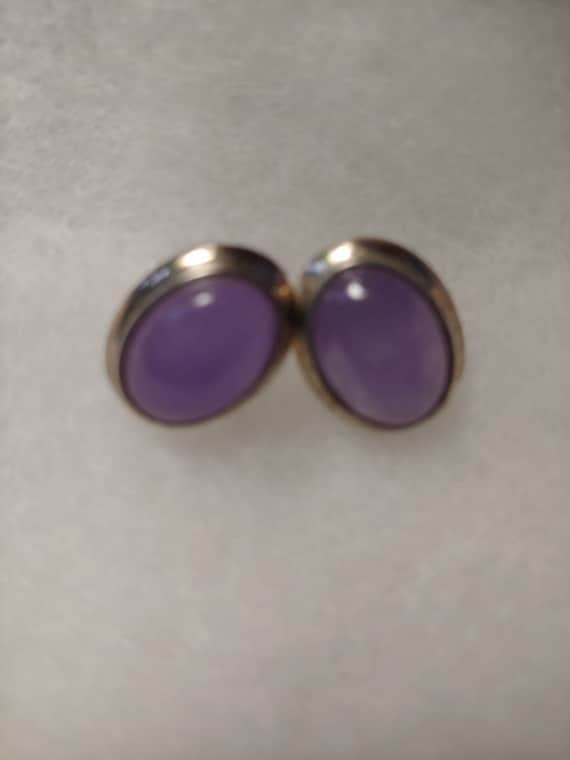 Vintage amethist earrings, vintage earrings, amet… - image 2
