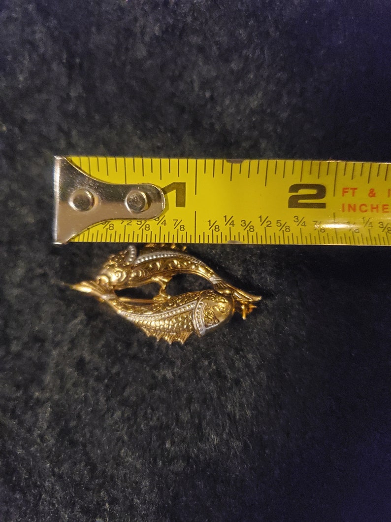 Vintage fish brooch, vintage fish pin, made in Spain gold pin/ brooch image 4