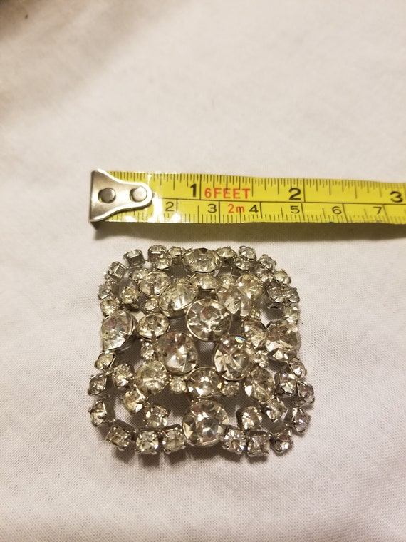 Vintage crystal brooch, vintage pin, crystal broo… - image 5