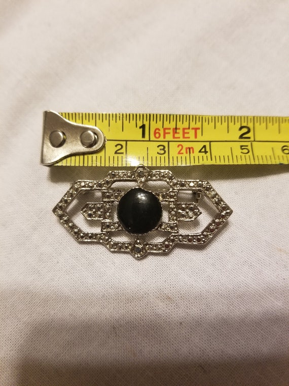 Vintage pin/ brooch, onyx brooch - image 2