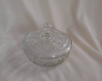 Vintage Avon glass covered dish, Avon glass dish,