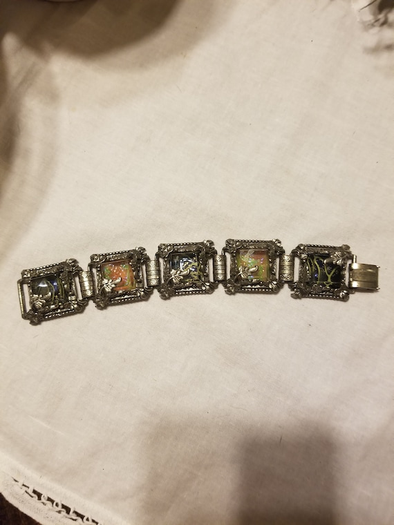 Vintage Unique bracelet, vintage bracelet, glass l