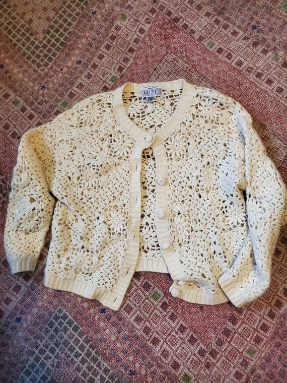 Vintage lambs Wool and angora  Sweater, handed kn… - image 1