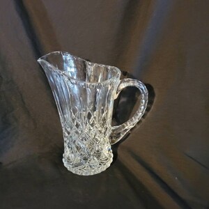 Vintage crystal pitcher, crystal pitcher