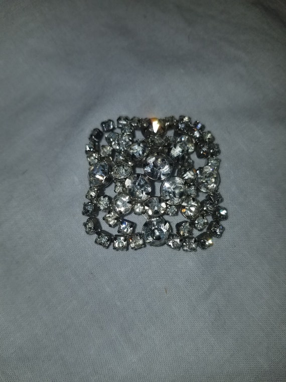 Vintage crystal brooch, vintage pin, crystal broo… - image 7