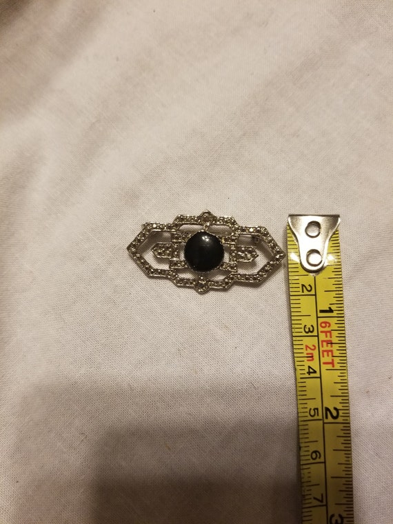 Vintage pin/ brooch, onyx brooch - image 3