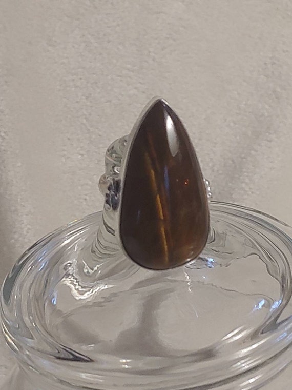 Vintage sterling silver and tigers eye ring vintag