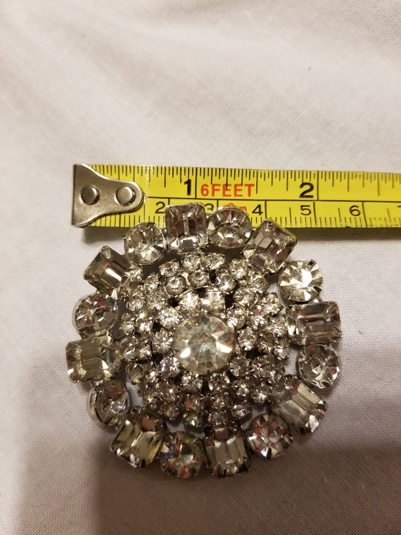 Large Vintage brooch, large crystal vintage brooc… - image 3