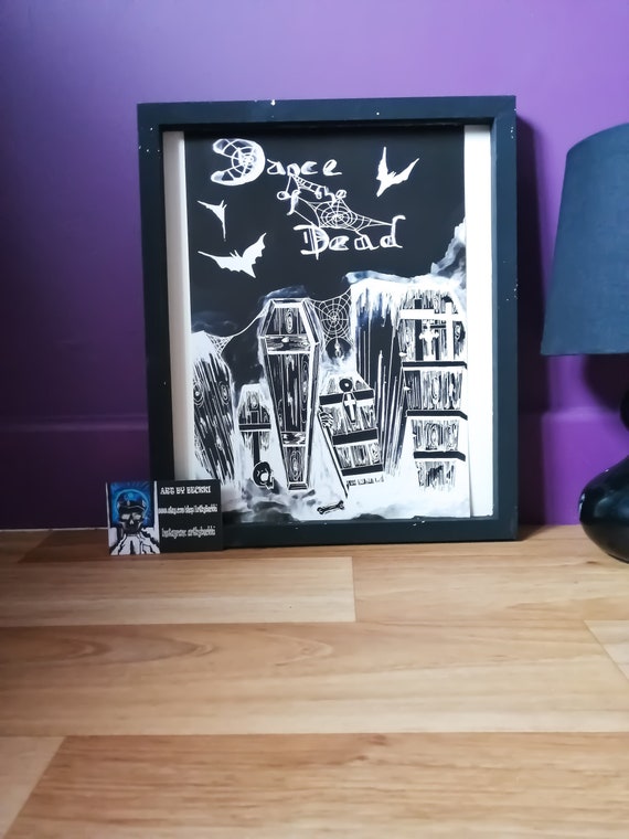 Original A4 Dance of the Dead gothic horror cemetery coffin graveyard inspired poster wall art