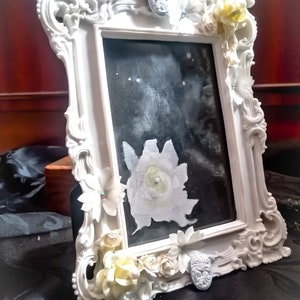 Original 6x4 gardinia floral ethereal romantic handpainted hand decorated framed painting ghost image 2