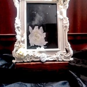 Original 6x4 gardinia floral ethereal romantic handpainted hand decorated framed painting ghost image 3