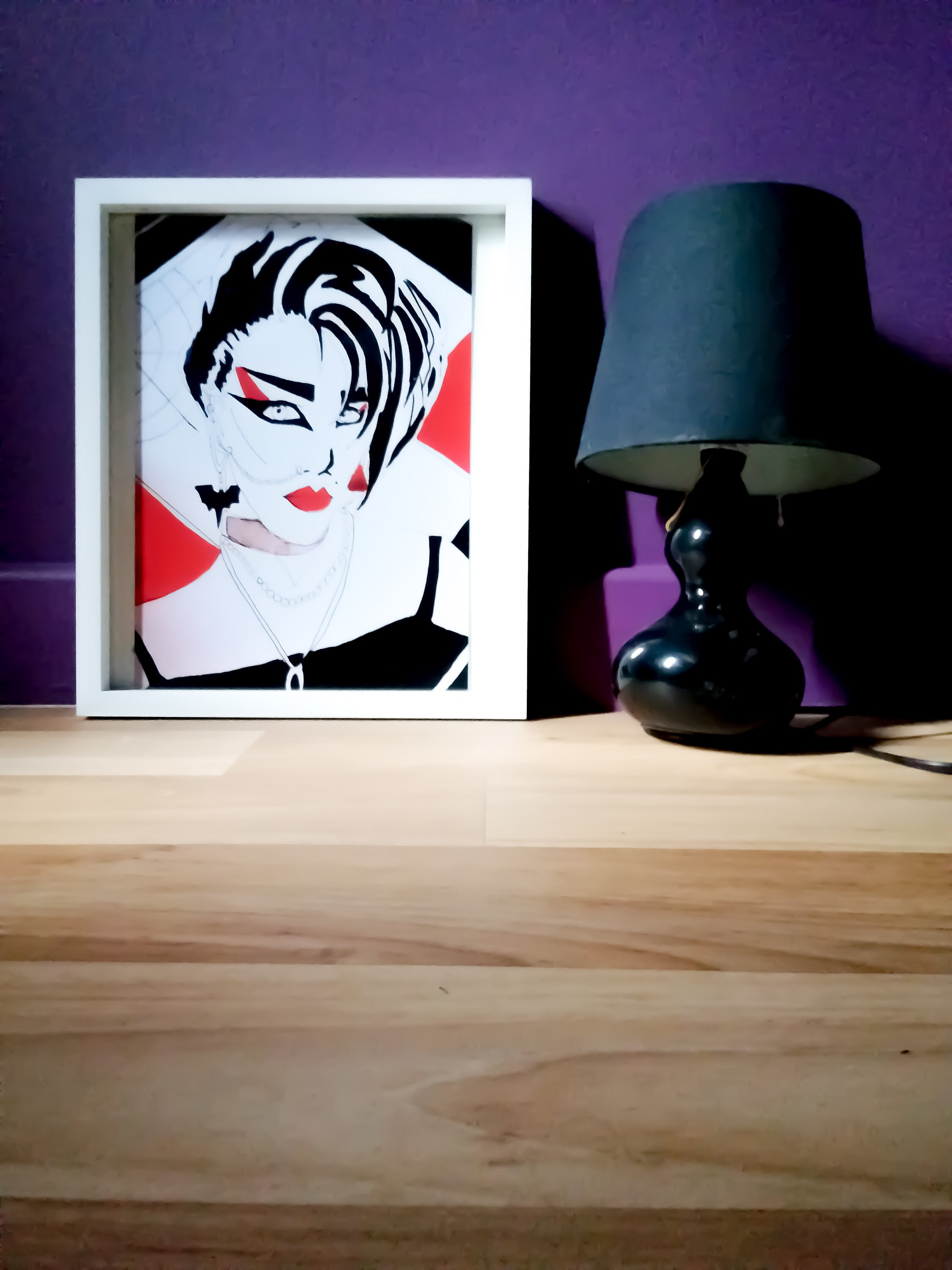 【専用】80s Patrick Nagel アートワーク フレーム付き Original Art Watercolor Rendition Of Patrick Nagels' 80's