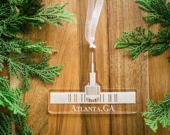 Atlanta Georgia LDS Temple Ornament // christmas sealing wedding missionary gift acrylic // latter day saint church of jesus christ