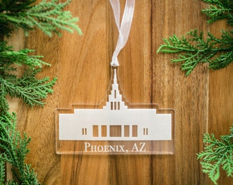 Phoenix Arizona LDS Temple Ornament // christmas sealing wedding missionary gift acrylic // latter day saint church of jesus christ