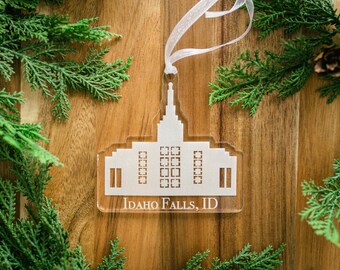 Idaho Falls LDS Temple Ornament // christmas sealing wedding missionary gift acrylic // latter day saint church of jesus christ