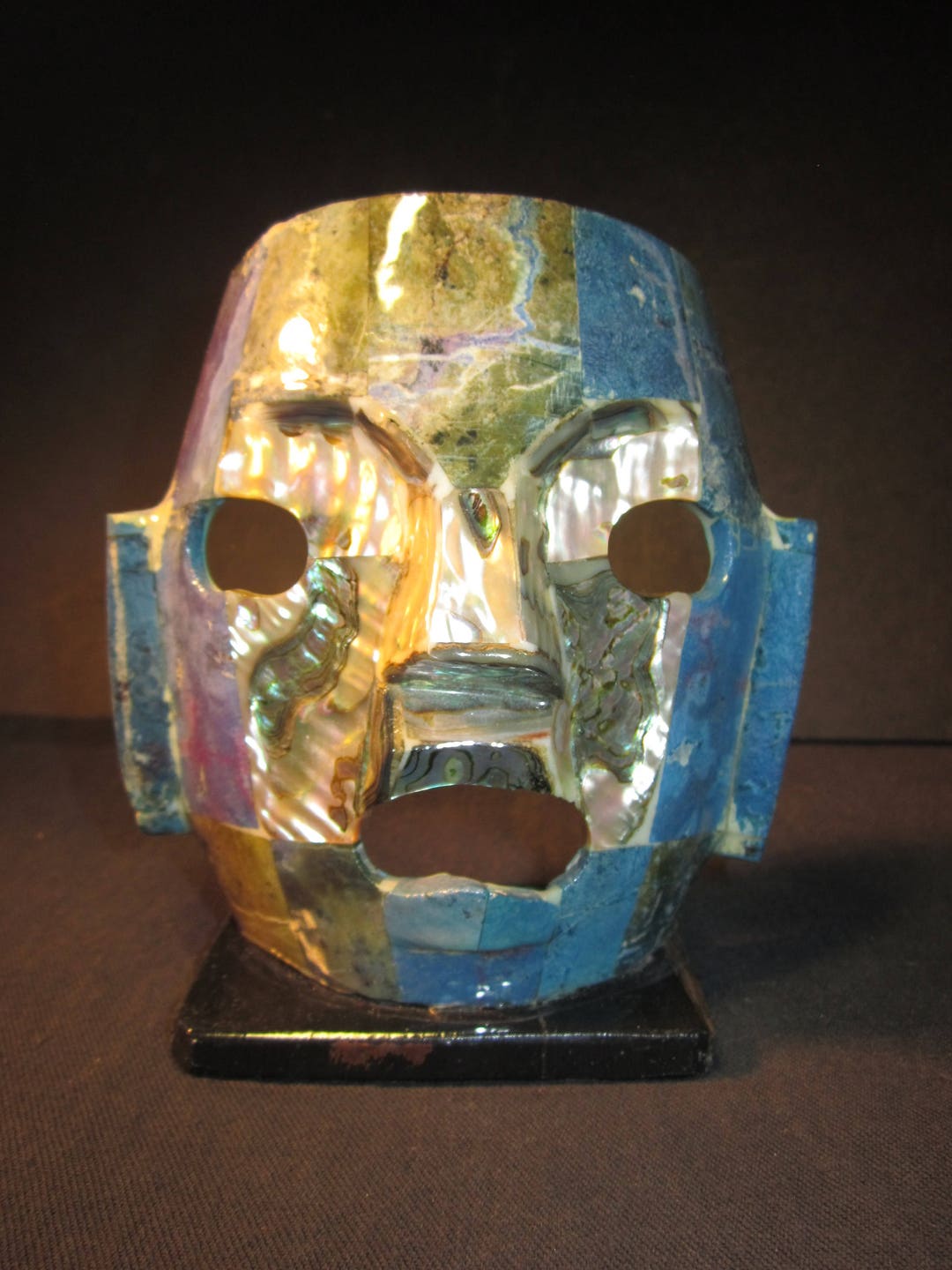 Mexican Art, Aztec Mayan Burial Death Mask, 5