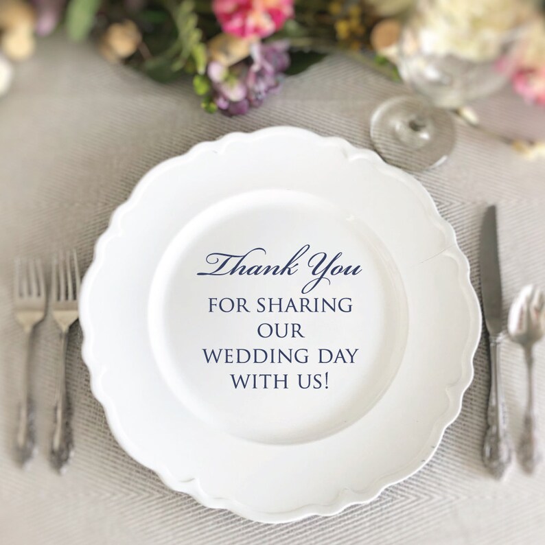 Charger Plate Vinyl Decal Thank You Charger Plate Vinyl Etsy