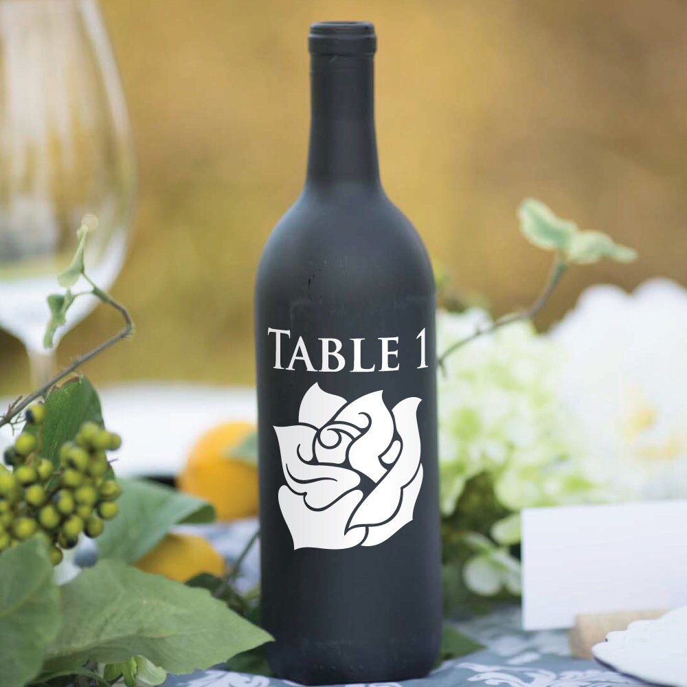Wine Bottle Table Number Decals Wine Bottle Table Numbers Etsy