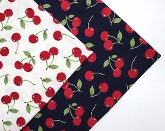 Cherry Cherries /& Dots 100/% Cotton Fabric By The Yard Half Yard or Fat Quarter
