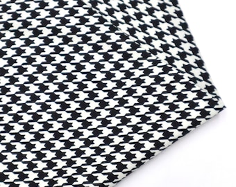 Houndstooth Printed Cotton Fabric - Black and White Houndstooth Cotton Fabric, Black and White Fabric, Cotton Fabric by Yard