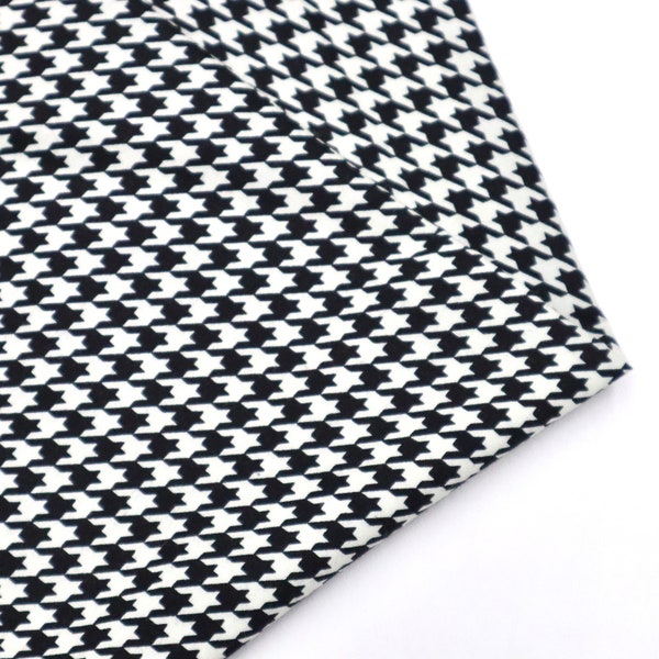 Houndstooth Printed Cotton Fabric - Black and White Houndstooth Cotton Fabric, Black and White Fabric, Cotton Fabric by Yard