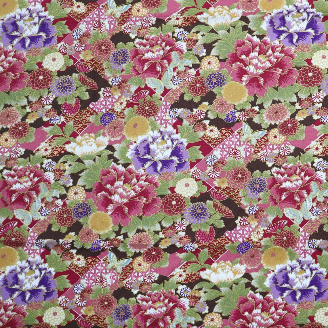 Japanese Traditional Style Fabric Beautiful Japanese Flower Etsy