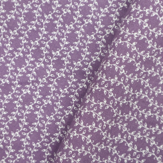 Lila Baumwollstoff - Weier Efeu Print - Etsy sterreich