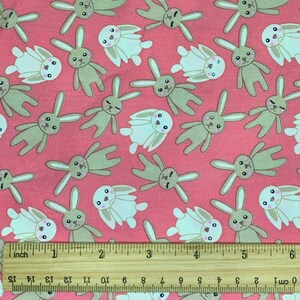 Cute White Rabbit and Brown Rabbit Cotton Fabric - White and Brown ...