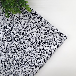 Little Leave Ivy Fabric - Navy Blue Ivy Printed Cotton Fabric, Ivy Fabric, Plant Fabric, Quilting Cotton Fabric by Yard