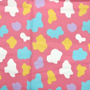 Colorful Cow Cotton Fabric - Cute Colorful Cow Spot Printed Fabric, Cattle Print Fabric, Ox Print Fabric ,Quilting Cotton Fabric by the Yard