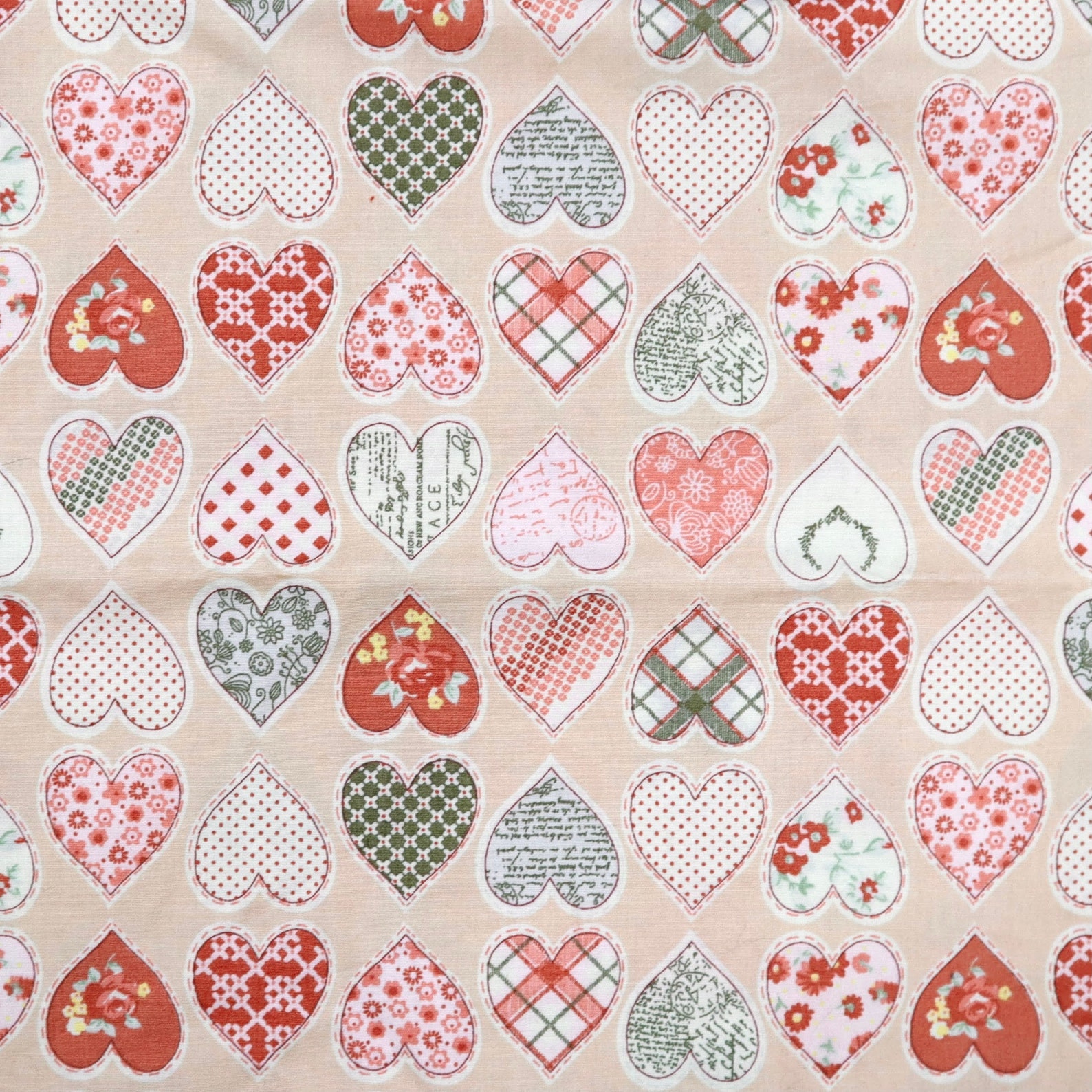 Beautiful Hearts Printed Cotton Fabric Cute Heart Printed on Etsy