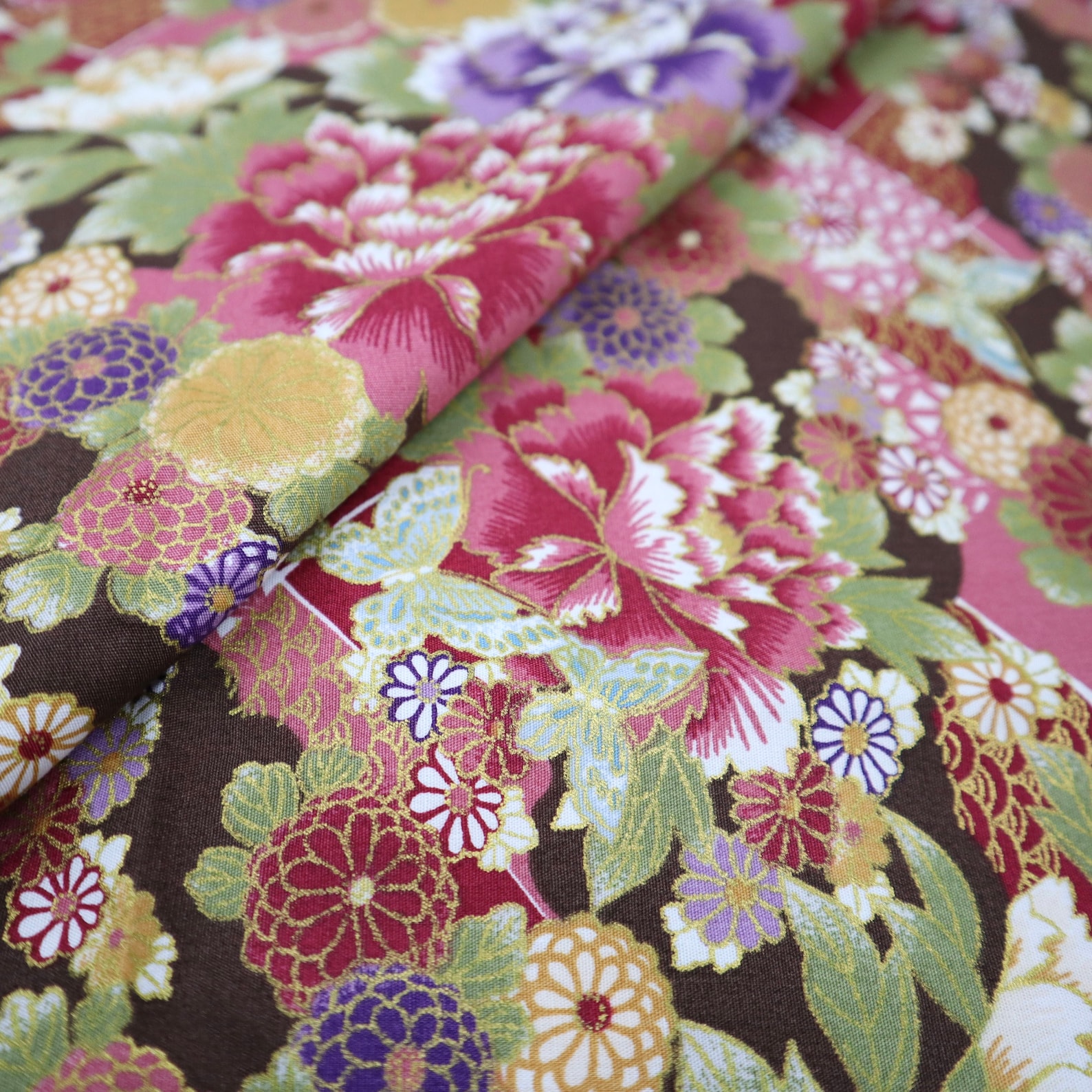 Japanese Traditional Style Fabric Beautiful Japanese Flower Etsy UK