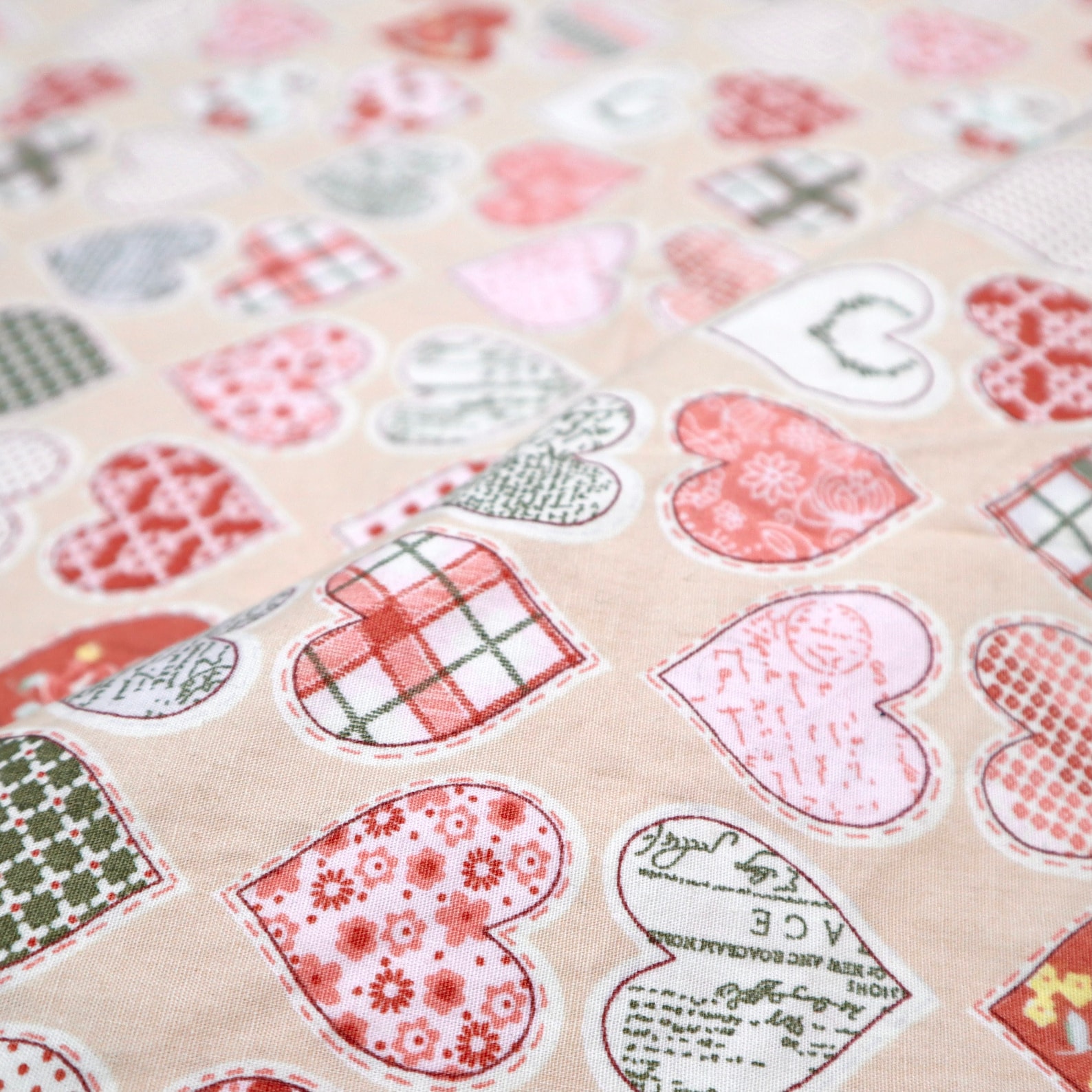 Beautiful Hearts Printed Cotton Fabric Cute Heart Printed on Etsy
