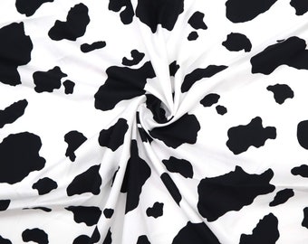 Cow Printed Cotton Fabric - Black and White Cow Fabric, Cattle Print Fabric, Ox Print Fabric, Bull Fabric,Quilting Cotton Fabric by the Yard
