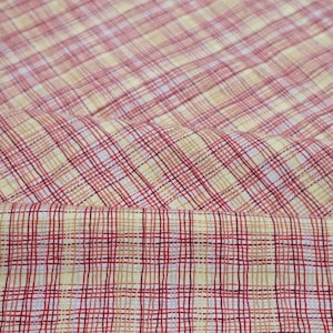 Colorful Plaid Fabric, Colorful Check Cotton Fabric - Red, Orange, Yellow, Brown Plaid Cotton Fabric, Quilting Cotton Fabric by the Yard