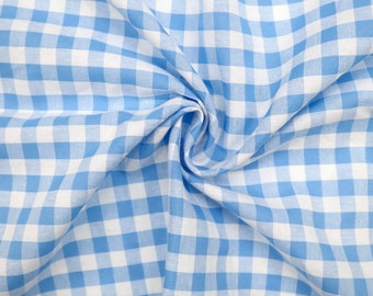 Tela de algodón vichy azul y blanco - Vinchy Plaid, tela para acolchado