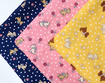 スコティッシュテリア生地 - 子犬プリントコットン