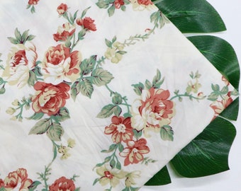 Vintage Rosen Blumen Baumwollstoff - Englischer Garten Druck