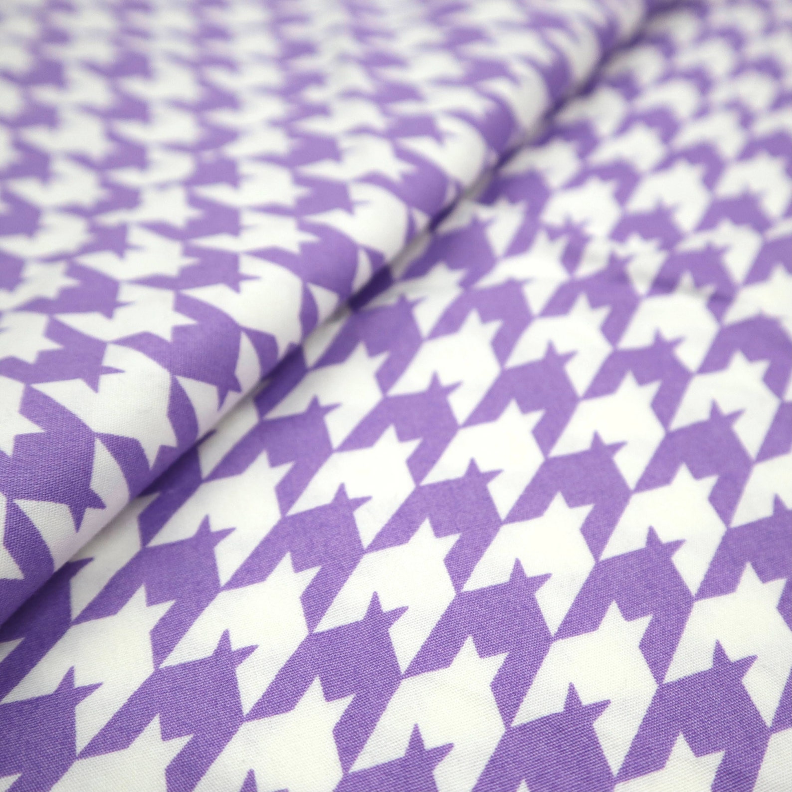 Houndstooth Fabric Pink and White Purple and White Etsy