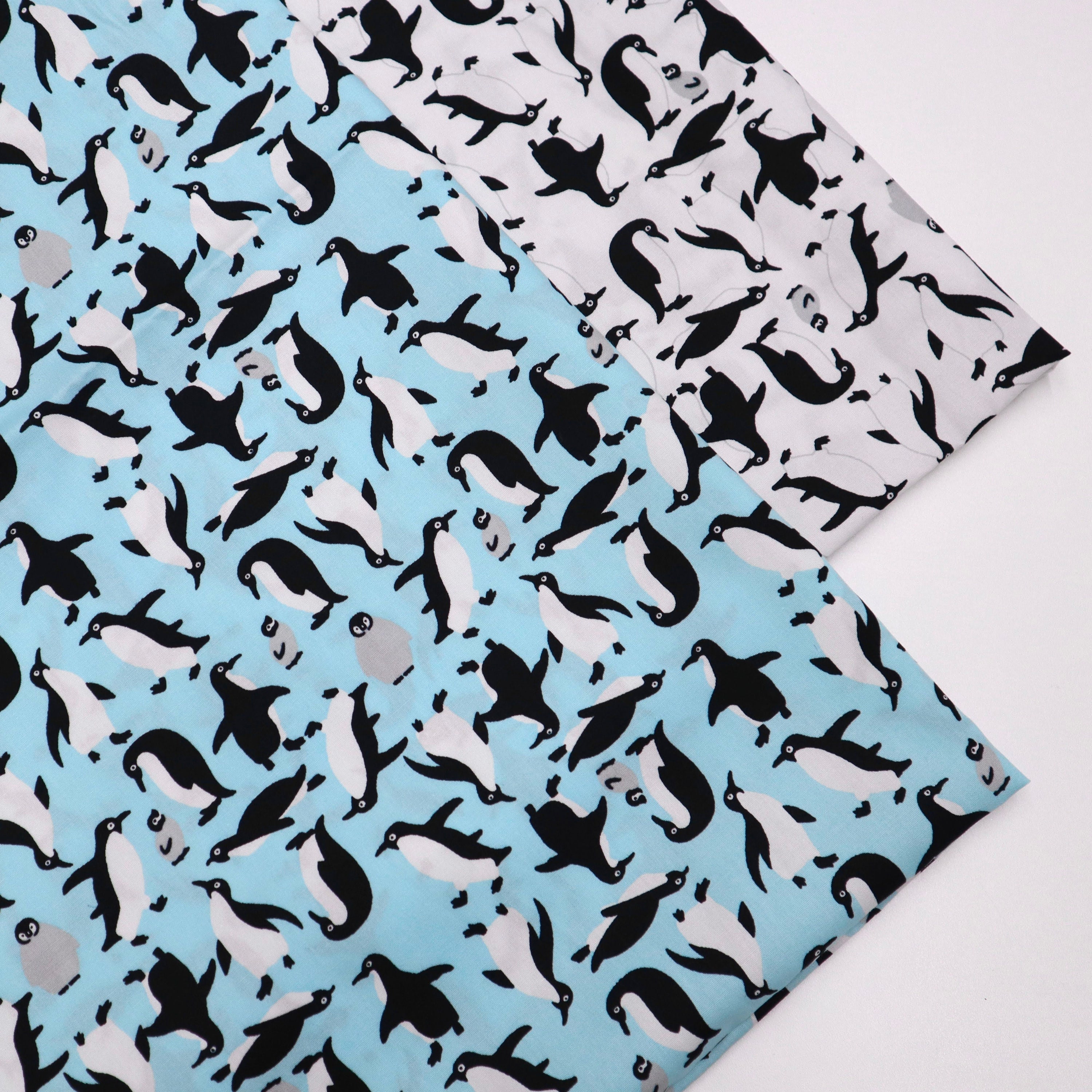 Cute Penguin Printed Cotton Fabric Penguin Cartoon Printed | Etsy