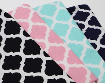 Moroccan Ikat Cotton Fabric - Quilting Fabric, Black, Blue, Pink, Green