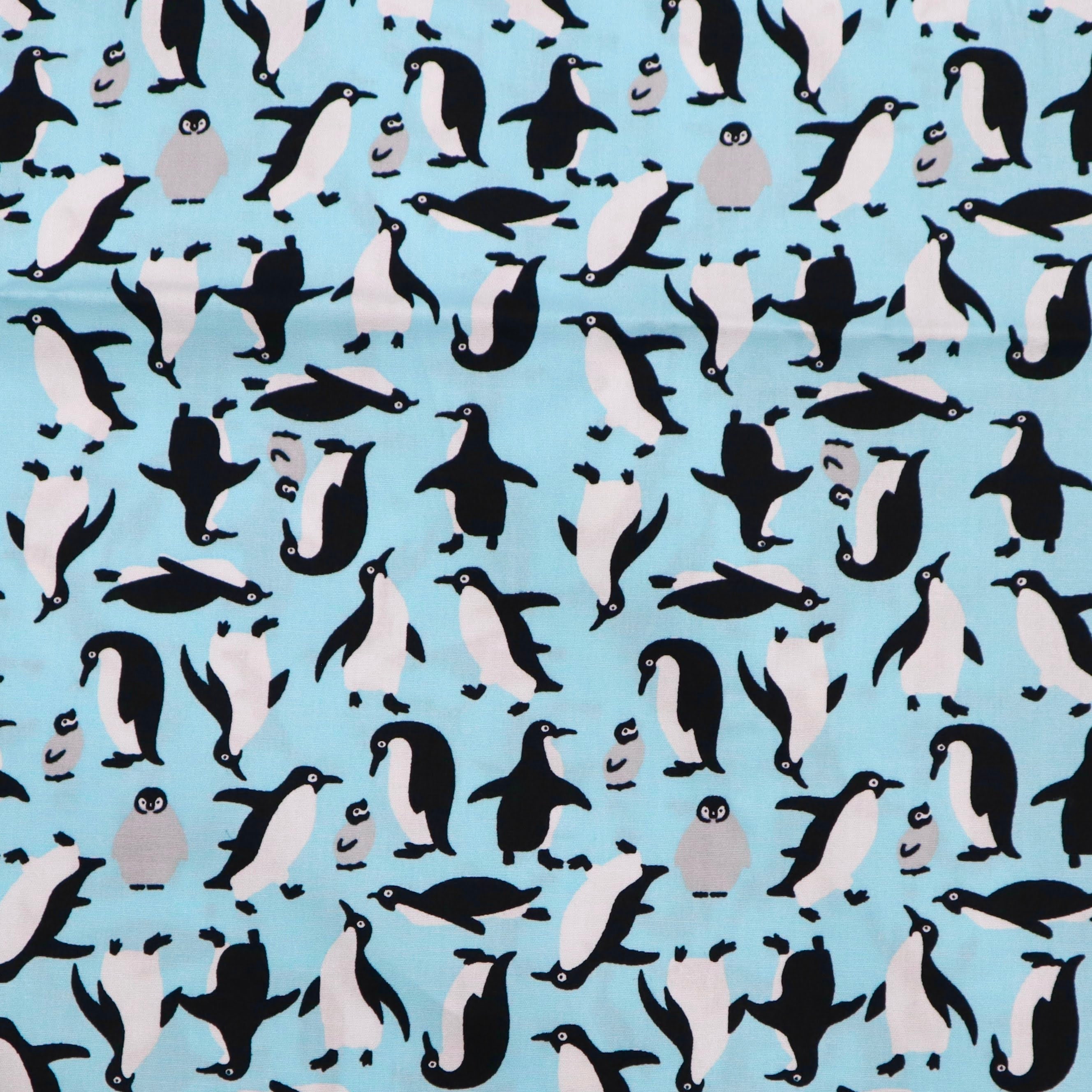 Cute Penguin Printed Cotton Fabric Penguin Cartoon Printed | Etsy