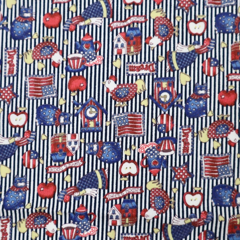 American Symbol Printed Fabric Quilting Cotton Fabric by the Yard Patriotic Cotton Fabric American Printed Cotton Fabric US Flag Fabric