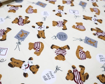 Teddy Bear Cotton Fabric – Bears Print, Quilting Material