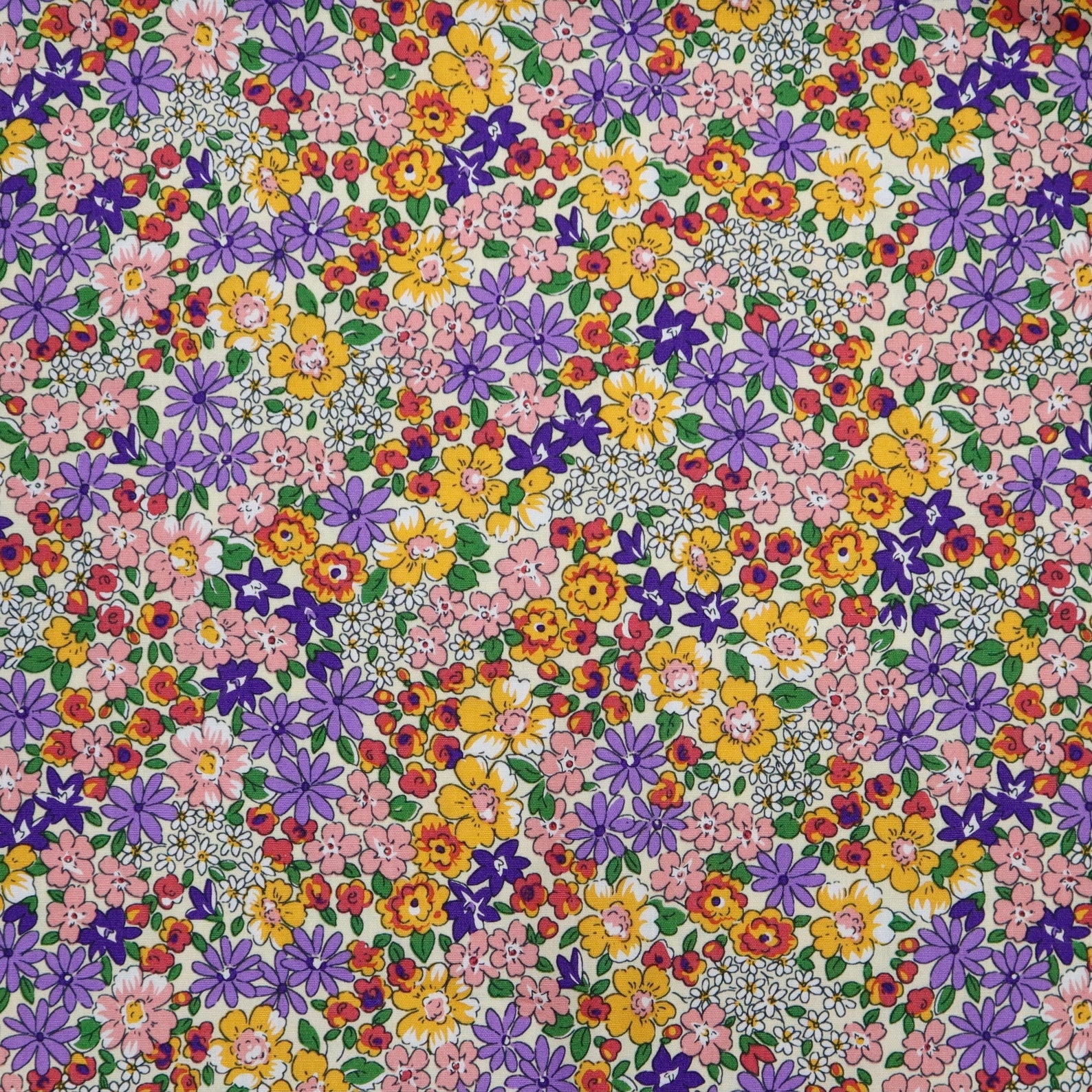 Colorful Little Flower Cotton Fabric Flowers Printed on Etsy