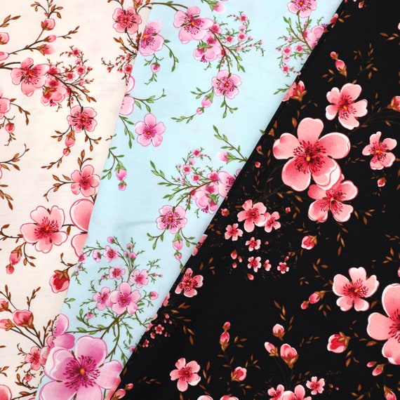 福袋 売れ残り Sakura - Fabric Cotton Sakura Beautiful Flowers on Printed ヨガ・ピラティス