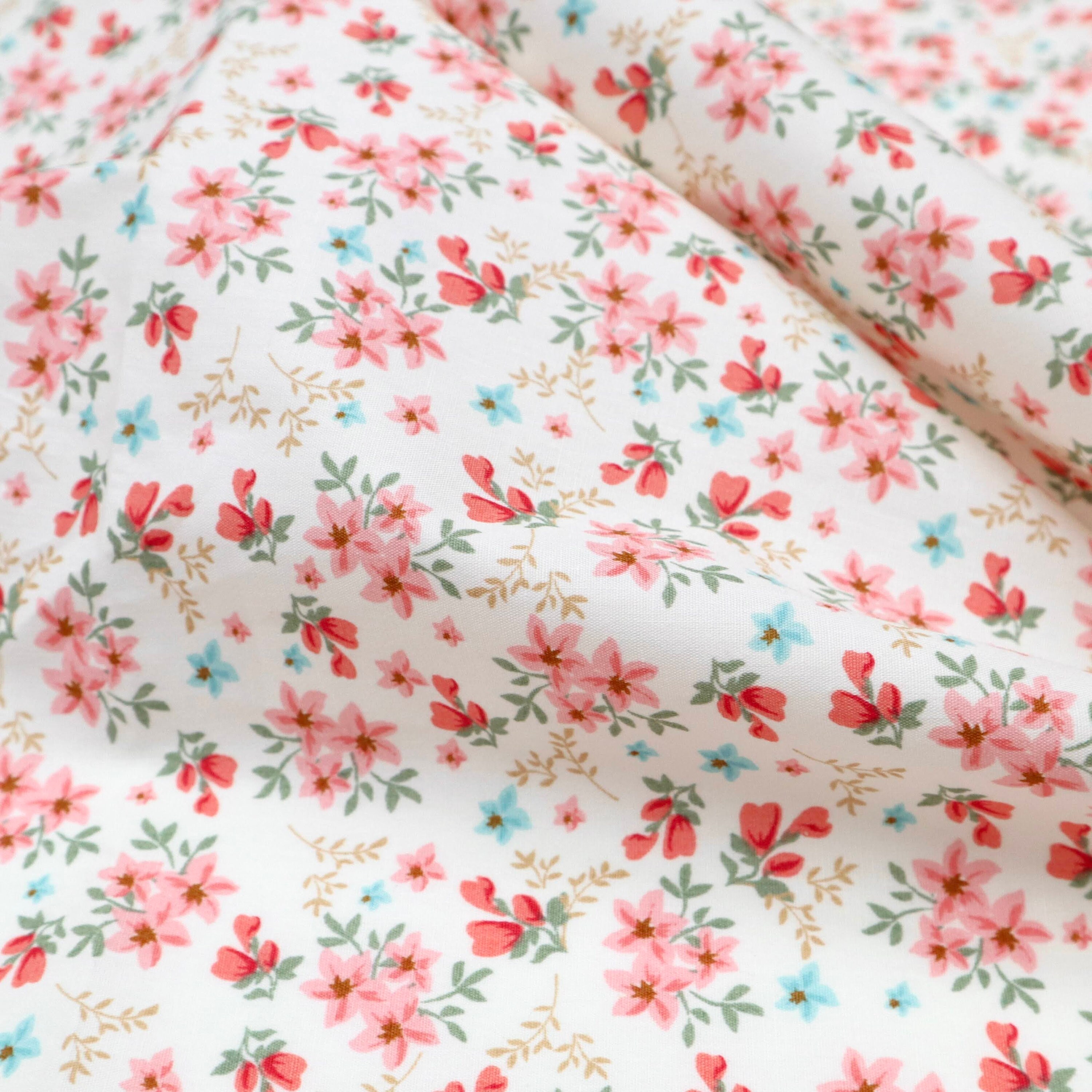 Sweet Little Flower Cotton Fabric Sweet Pink Flowers Printed Etsy