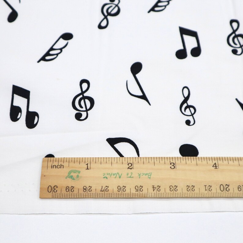 Musical Notes Cotton Fabric Music Notes Printed Fabric Etsy