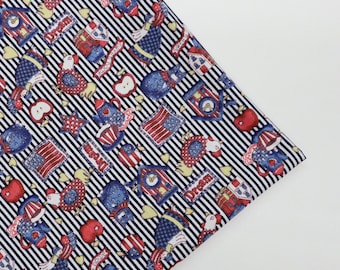American Flag Cotton Fabric – Patriotic Symbol Print, Quilting Fabric