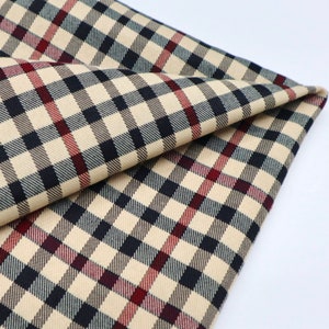 Classic Tartan Checks Cotton Fabric - Brown, Red, Black Checks Fabric, Classic Brown Plaid Cotton Fabric, Quilting Cotton Fabric by the Yard